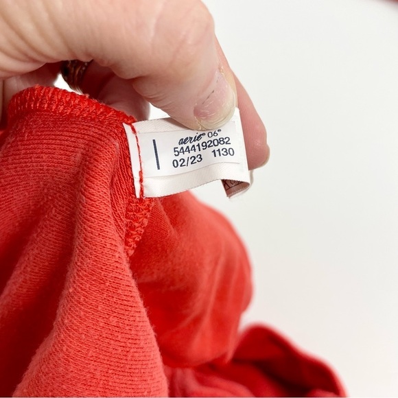 OFFLINE by Aerie Summer Lights Terry Cropped T-Shirt & Short Set Red L/XL - Picture 13 of 15